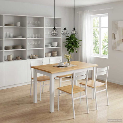 Matbord EKAI Vit 112 x 70 x 76,5 cm Massiv furu