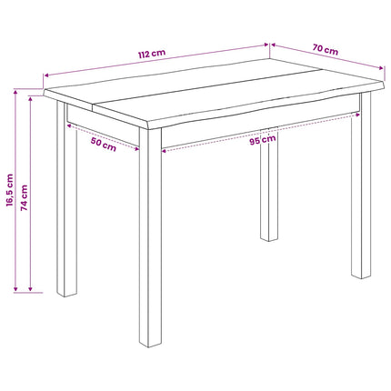 Matbord EKAI Vit 112 x 70 x 76,5 cm Massiv furu