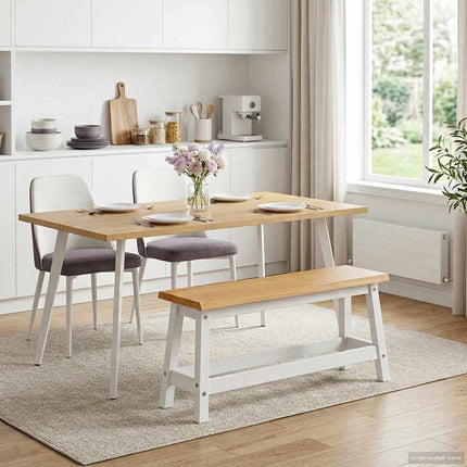 Matbänk EKAI Vit 91,5 x 29 x 45,5 cm Massiv furu