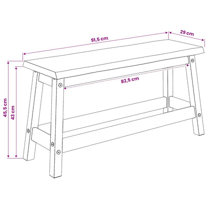 Matbänk EKAI Vit 91,5 x 29 x 45,5 cm Massiv furu