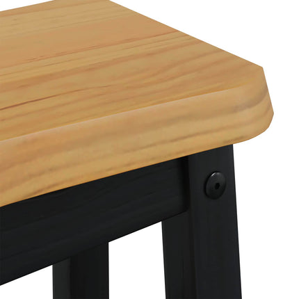 Barpall EKAI 2 pcs Svart 40 x 29 x 45,5 cm Massiv furu