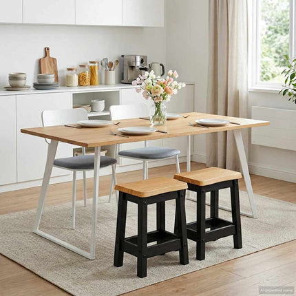 Barpall EKAI 2 pcs Svart 40 x 29 x 45,5 cm Massiv furu