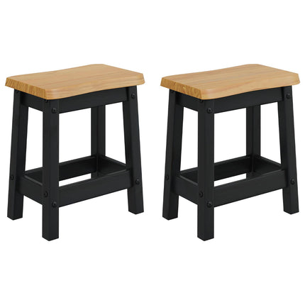 Barpall EKAI 2 pcs Svart 40 x 29 x 45,5 cm Massiv furu