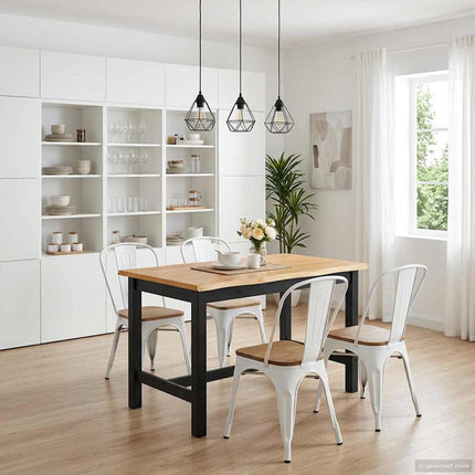 Högt Barbord EKAI Svart 112 x 70 x 91 cm Massiv furu