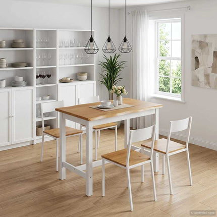 Högt Barbord EKAI Vit 112 x 70 x 91 cm Massiv furu