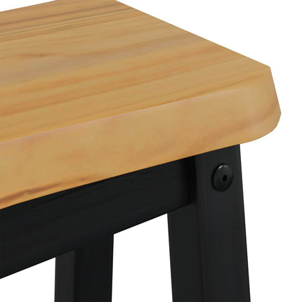 Hög Barstol EKAI 2 pcs Svart 40 x 29 x 63 cm Massiv furu
