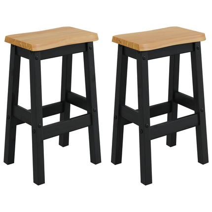 Hög Barstol EKAI 2 pcs Svart 40 x 29 x 63 cm Massiv furu