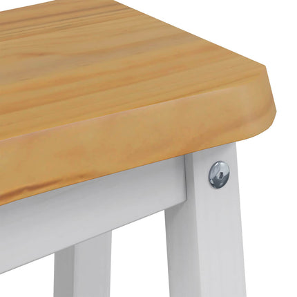 Hög Barstol EKAI 2 pcs Vit 40 x 29 x 63 cm Massiv furu
