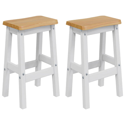 Hög Barstol EKAI 2 pcs Vit 40 x 29 x 63 cm Massiv furu