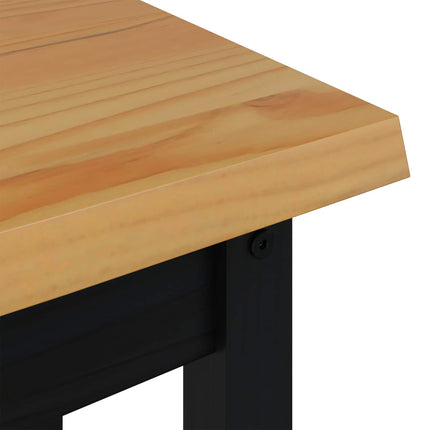 Konsolbord med hylla EKAI Svart 112 x 35 x 76 cm Massiv furu