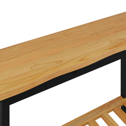 Konsolbord med hylla EKAI Svart 112 x 35 x 76 cm Massiv furu