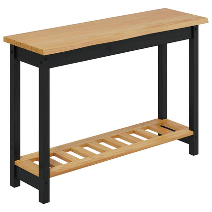 Konsolbord med hylla EKAI Svart 112 x 35 x 76 cm Massiv furu