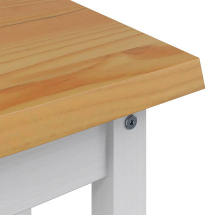 Konsolbord med hylla EKAI Vit 112 x 35 x 76 cm Massiv furu