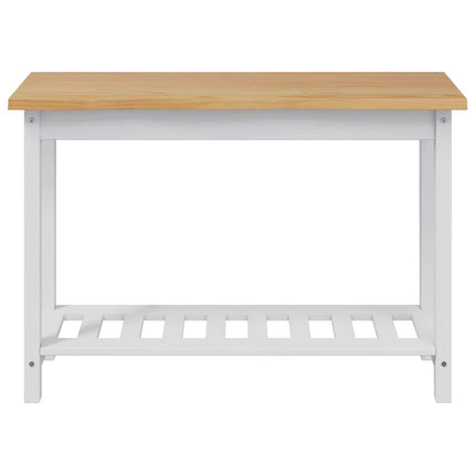 Konsolbord med hylla EKAI Vit 112 x 35 x 76 cm Massiv furu