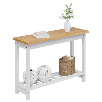 Konsolbord med hylla EKAI Vit 112 x 35 x 76 cm Massiv furu