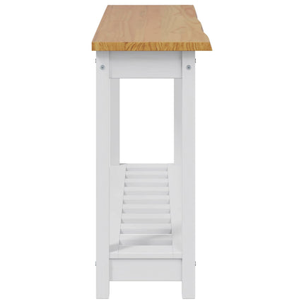 Konsolbord med hylla EKAI Vit 112 x 35 x 76 cm Massiv furu