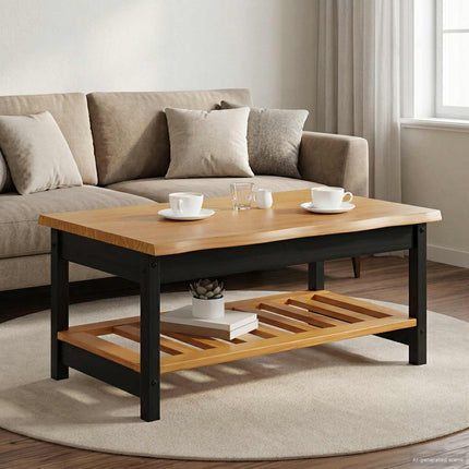 Kaffeebord EKAI Svart 100 x 60 x 45,5 cm Massiv furu