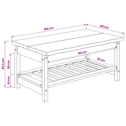 Kaffeebord EKAI Svart 100 x 60 x 45,5 cm Massiv furu