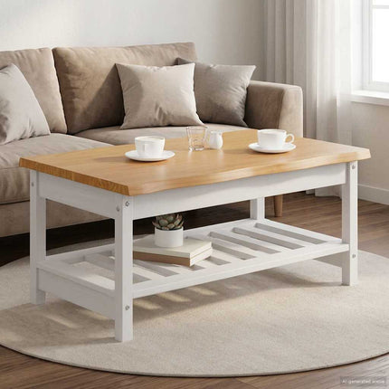 Kaffeebord EKAI Vit 100 x 60 x 45,5 cm Massiv furu