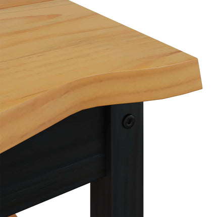 Sidobord med hylla EKAI Svart 50 x 50 x 45,5 cm Massiv furu