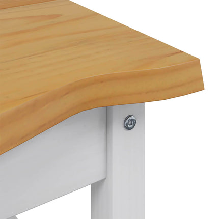 Sidobord med hylla EKAI Vit 50 x 50 x 45,5 cm Massiv furu