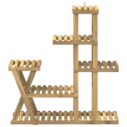 Växtställ Vit 95 x 25 x 101,5 cm Massivt Akaciaträ