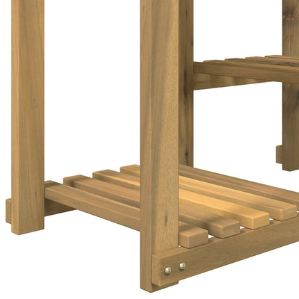 Växtställ Vit 85 x 30 x 114,5 cm Massivt Akaciaträ