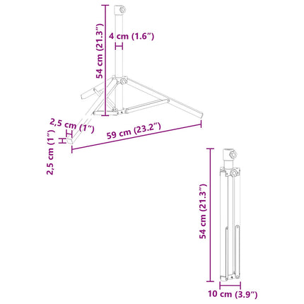 Parasolställ Vit Stål for 25-32 mm Pole
