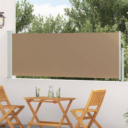 Utfällbar sidomarkis Taupe 500 x 100 cm Polyester