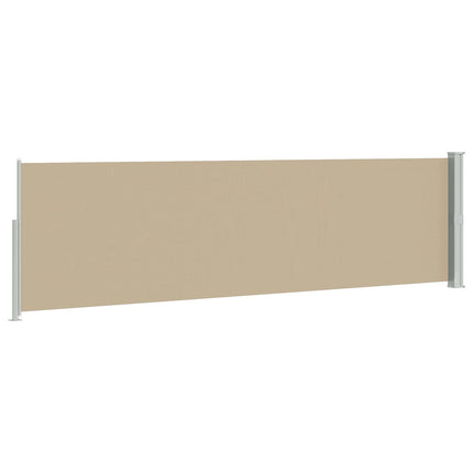 Utfällbar sidomarkis 117 x 500 cm Polyester Rektangulär Beige