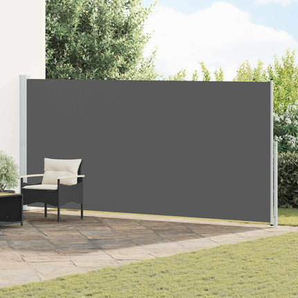 Utfällbar sidomarkis Antracit 600 x 220 cm Polyester