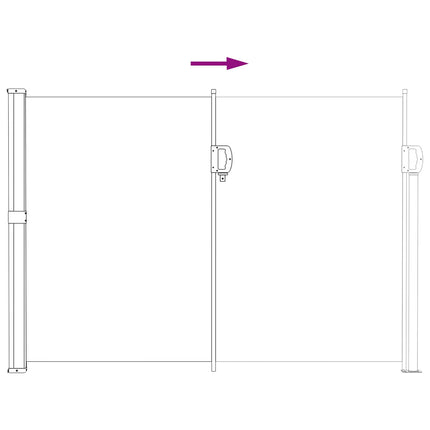 Utfällbar sidomarkis Grå 300 x 117 cm Polyester