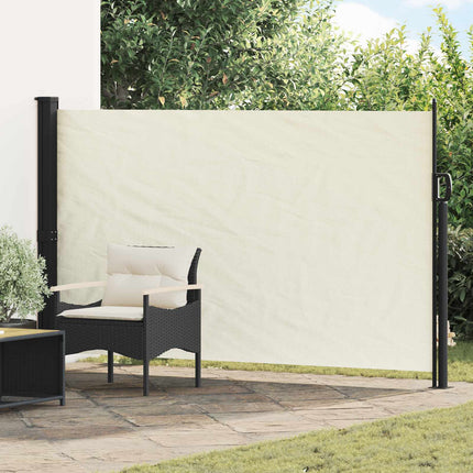 Utfällbar sidomarkis Gräddvit 300 x 170 cm Polyester