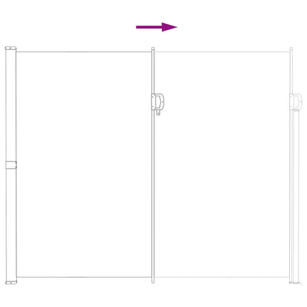 Utfällbar sidomarkis Grå 600 x 220 cm Polyester