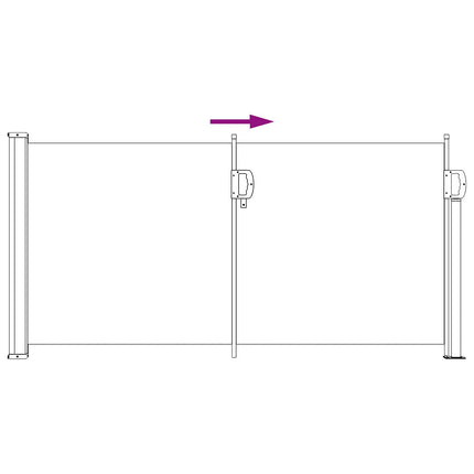 Utfällbar sidomarkis Antracit 300 x 100 cm Polyester