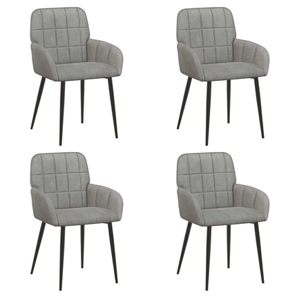 Matstolar 4 pcs Sammet Ljusgrå 57 x 50 x 85 cm