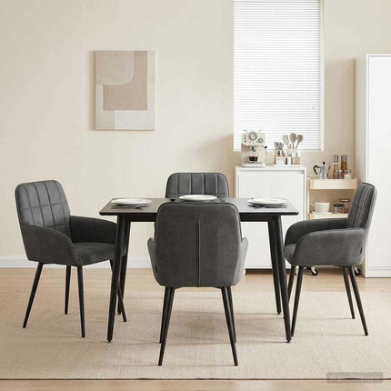 Matstolar 4 pcs Sammet Mörkgrå 57 x 50 x 85 cm