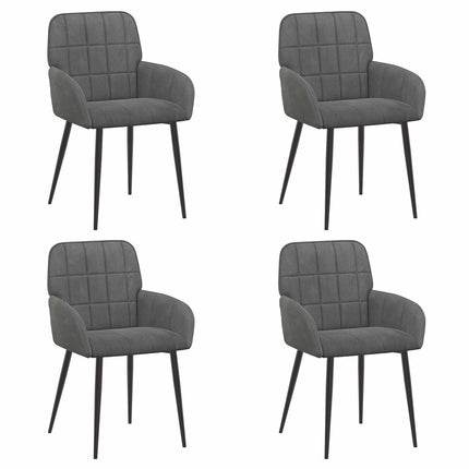 Matstolar 4 pcs Sammet Mörkgrå 57 x 50 x 85 cm
