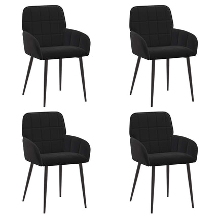 Matstolar 4 pcs Sammet Svart 57 x 50 x 85 cm