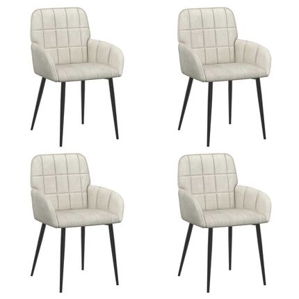 Matstolar 4 pcs Sammet Gräddvit 57 x 50 x 85 cm