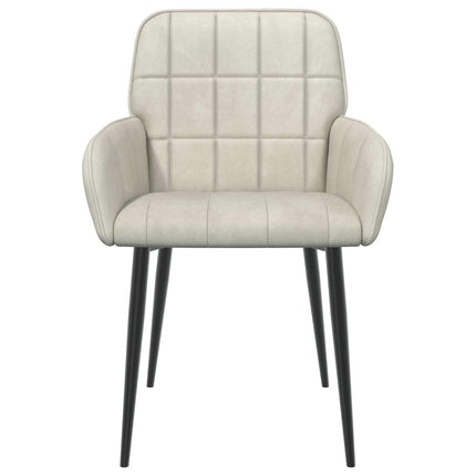 Matstolar 4 pcs Sammet Gräddvit 57 x 50 x 85 cm