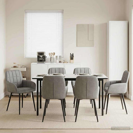 Matstolar 6 pcs Sammet Ljusgrå 57 x 50 x 85 cm