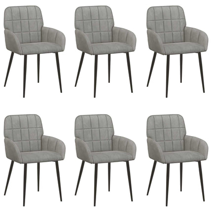 Matstolar 6 pcs Sammet Ljusgrå 57 x 50 x 85 cm