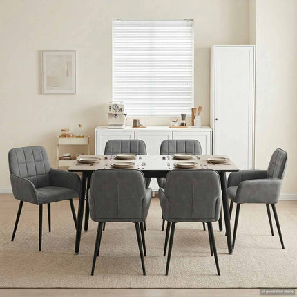 Matstolar 6 pcs Sammet Mörkgrå 57 x 50 x 85 cm
