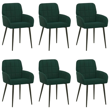 Matstolar 6 pcs Sammet Mörkgrön 57 x 50 x 85 cm