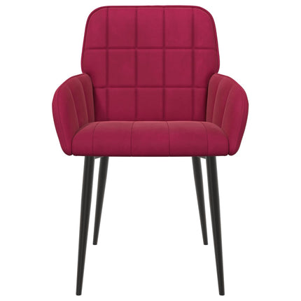 Matstolar 6 pcs Sammet Vinröd 57 x 50 x 85 cm