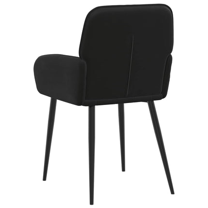Matstolar 6 pcs Sammet Svart 57 x 50 x 85 cm