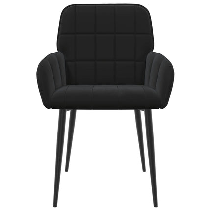 Matstolar 6 pcs Sammet Svart 57 x 50 x 85 cm