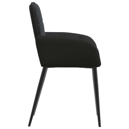 Matstolar 6 pcs Sammet Svart 57 x 50 x 85 cm