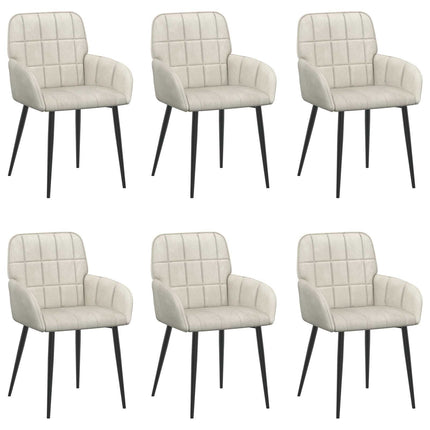 Matstolar 6 pcs Sammet Gräddvit 57 x 50 x 85 cm